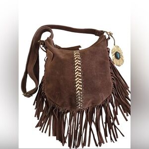 Miranda Lambert Idyllwind Brown Suede Crossbody Fringe Purse